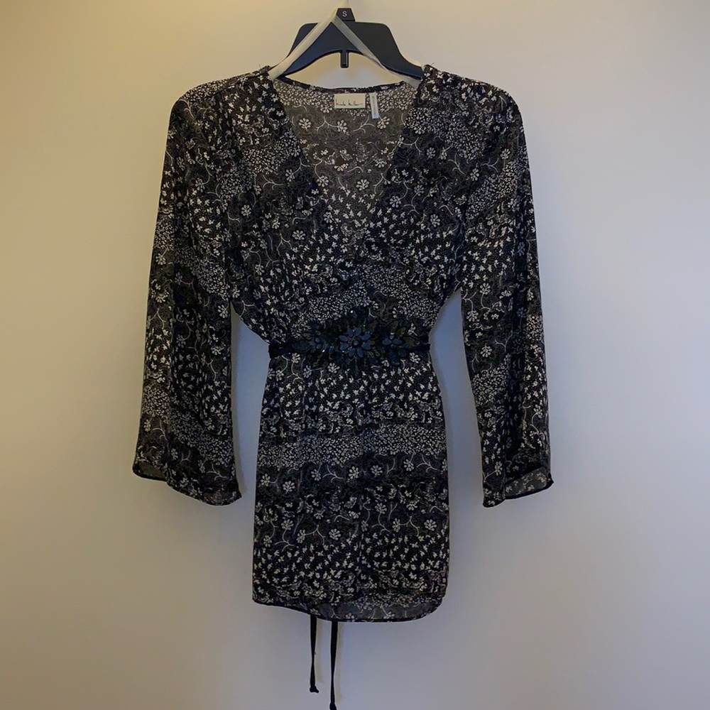 Nicole Miller Women Print‎ Blouse Small